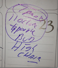 Photo of reservation on calendar
