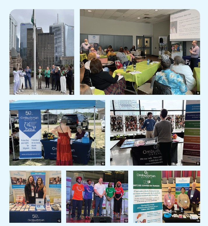 2nd page - Photo collage of various outreach events
