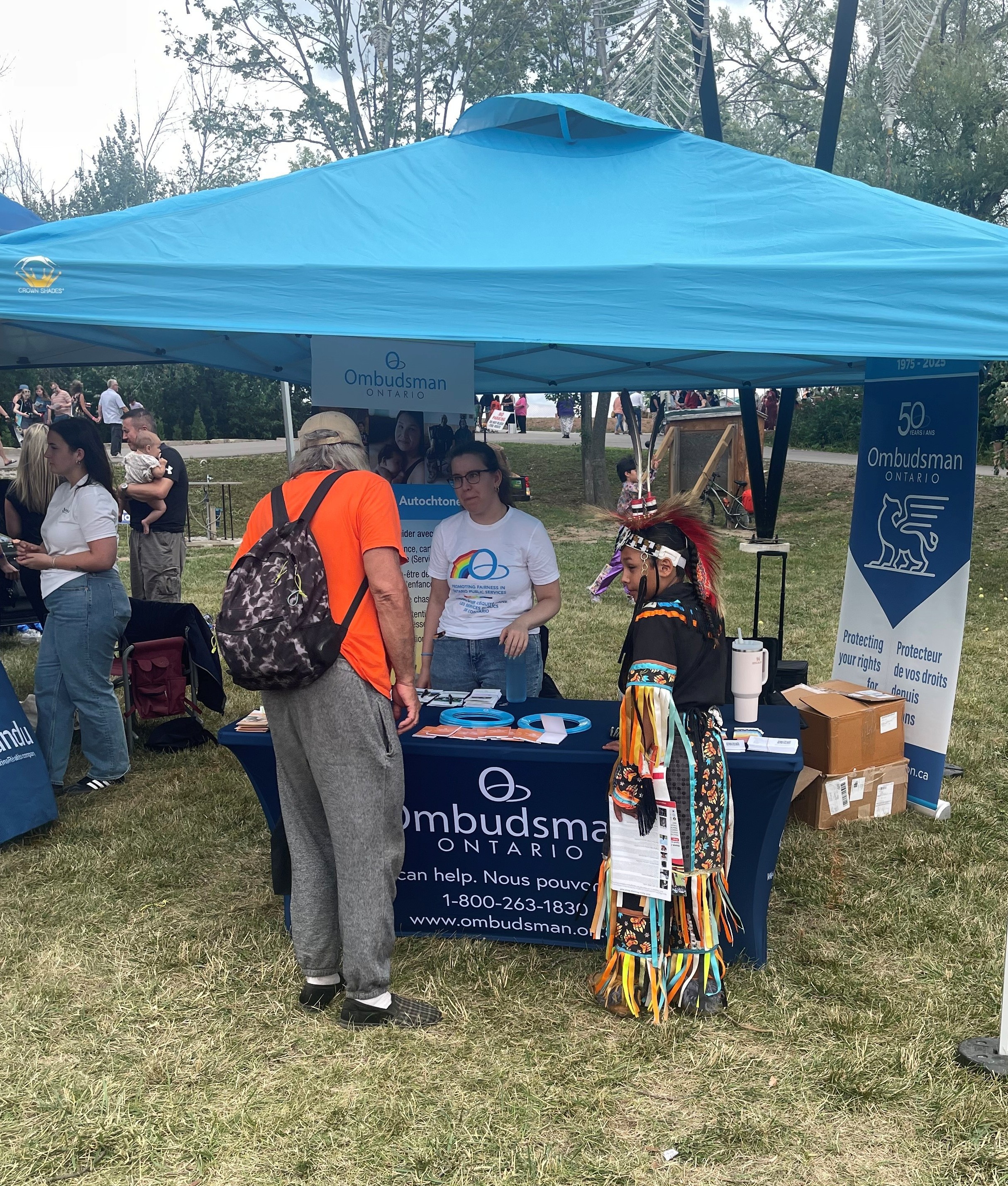 Our booth at the Chippewas of Rama Pow Wow