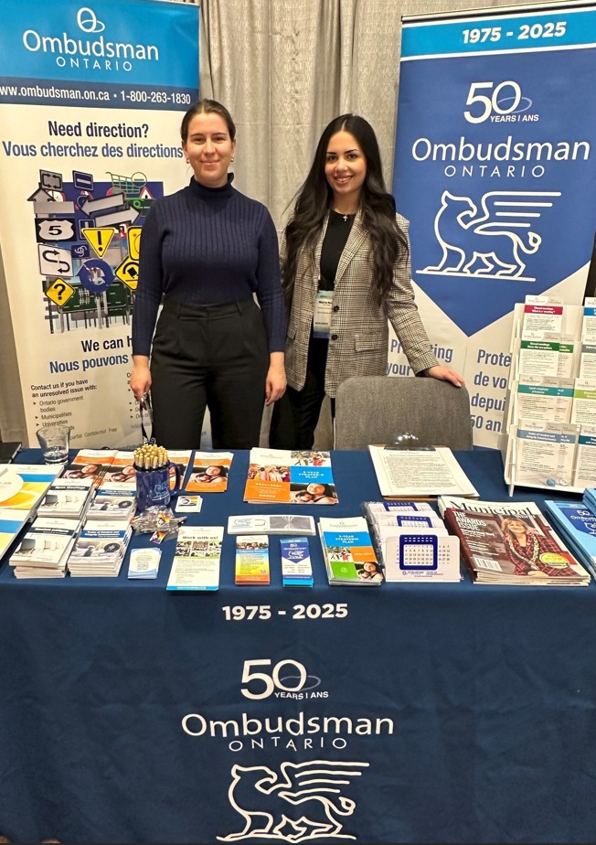 Staff at our booth at the Rural Ontario Municipal Association annual conference