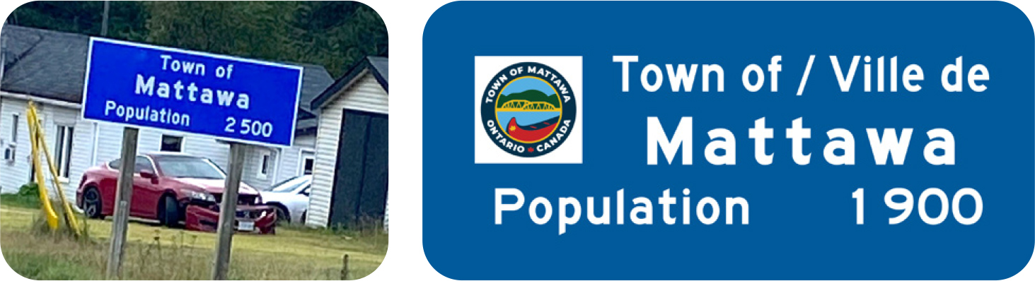 panneau routier à l’entrée de Mattawa