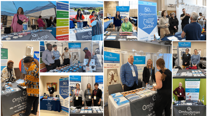 Collage of Ombudsman Ontario staff at various outreach events