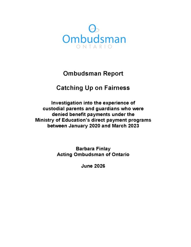 report cover of "Catching up on Fairness"