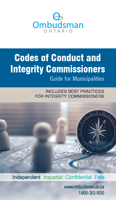 Cover for codes of conduct and integrity commissioners guide