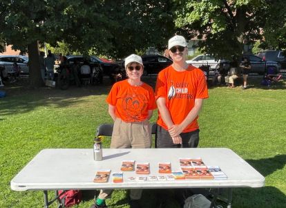 Staff at the Native Child and Family Services of Toronto Community Pow Wow