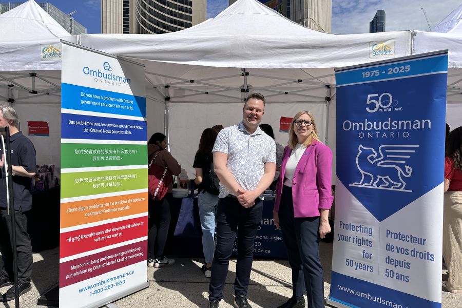Barbara Finlay and Carl Bouchard at Toronto Newcomers' Day