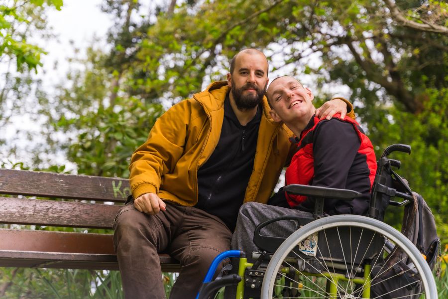 Two people outdoors